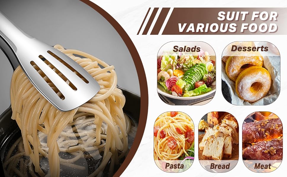 Salad Tongs, Dessert Tongs, Pasta Tongs, Bread Tongs, Barbecue Tongs