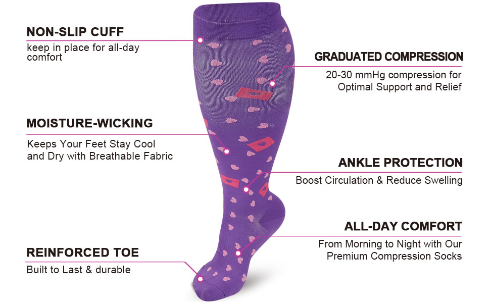 compression socks for women wide calf