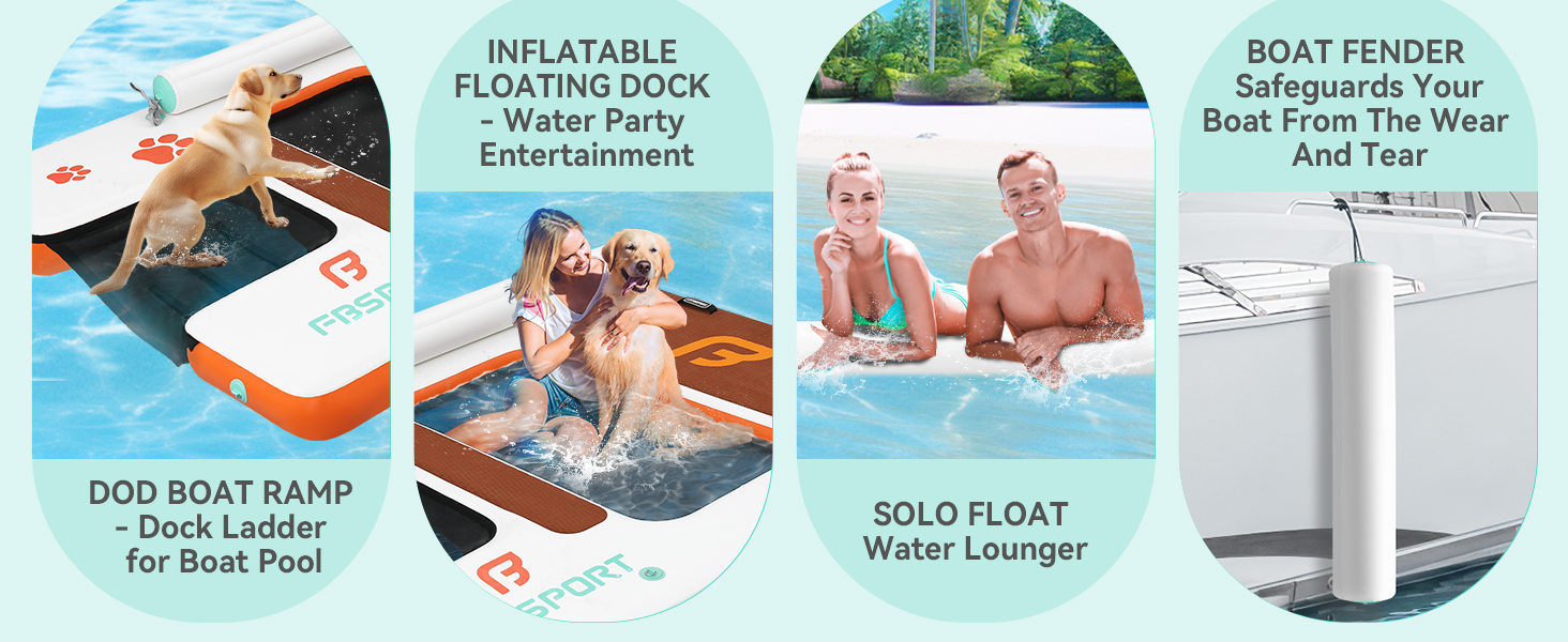 Inflatable Floating Dock Dog Boat Ramp