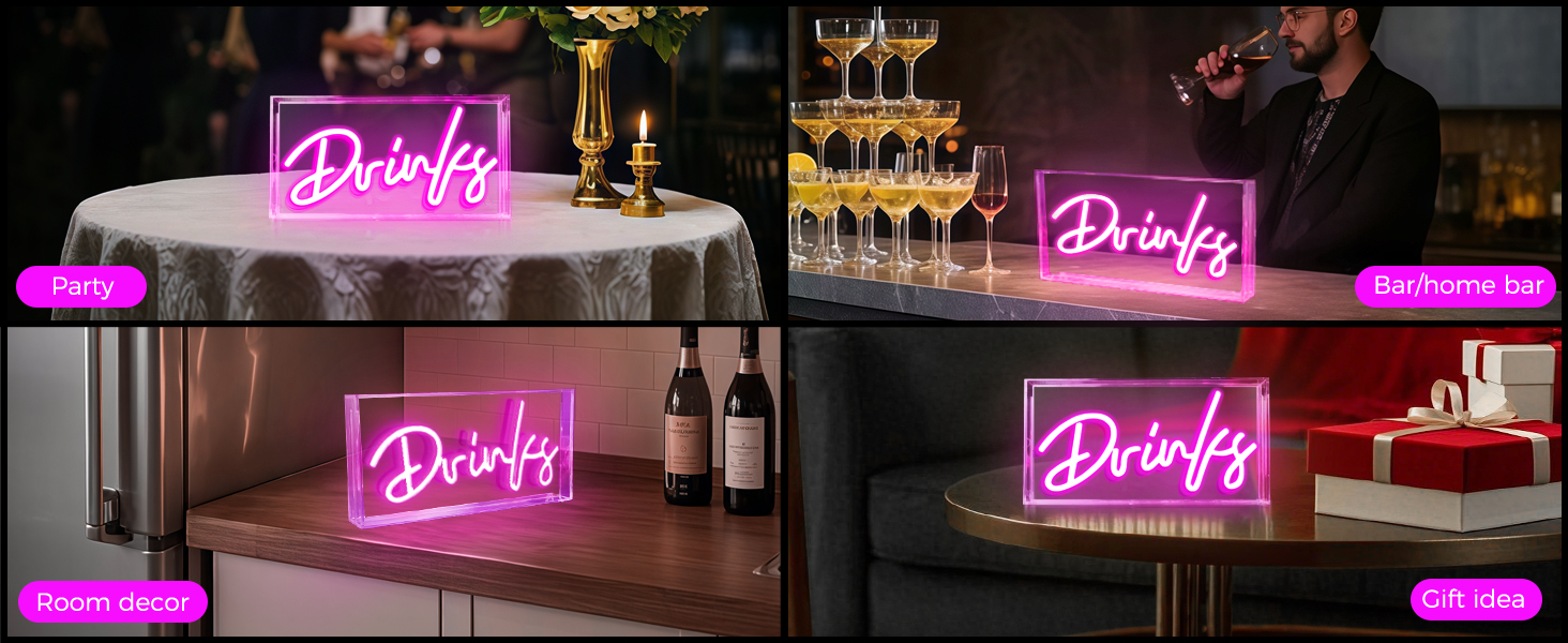 USB LED Desk Lightbox Drink Sign