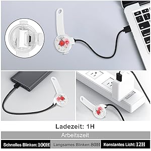 Fttouuy LED Blinklicht für Hunde, Katzen - USB Wiederaufladbar LED Licht Leuchtanhänger Hund