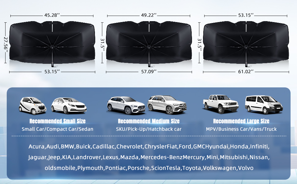 Windshield Sun Shade Umbrella, Car Sun Shade Windshield