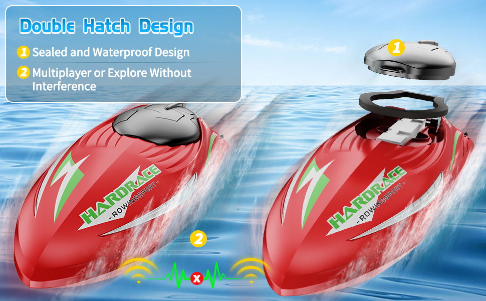 JQTOYD 2.4GHz Stunt RC Boat, Remote Control Boats for Kids