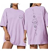 ADOREJOY Oversized Tshirts for Women Crewneck Summer Short Sleeve Loose Graphic Basic Tees