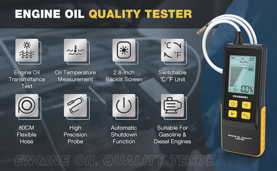 Engine Oil Quality Tester Oil Transmittance Tester Gasoline Diesel Engine Oil Quality Test Kit