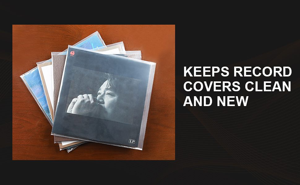 Vinyl Record Outer Sleeves 12 inch, 50 Durable & Crystal Clear Record