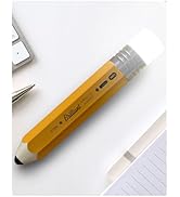 Lampada gialla a forma di matita con punta bianca. Presenta il pulsante di accensione e il testo «Brilliant». Mostrato sulla scrivania con vista parziale della tastiera del notebook e del computer.