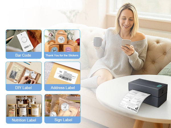 NULLTONEX Bluetooth Thermal Shipping Label Printer is suitable for various scenarios