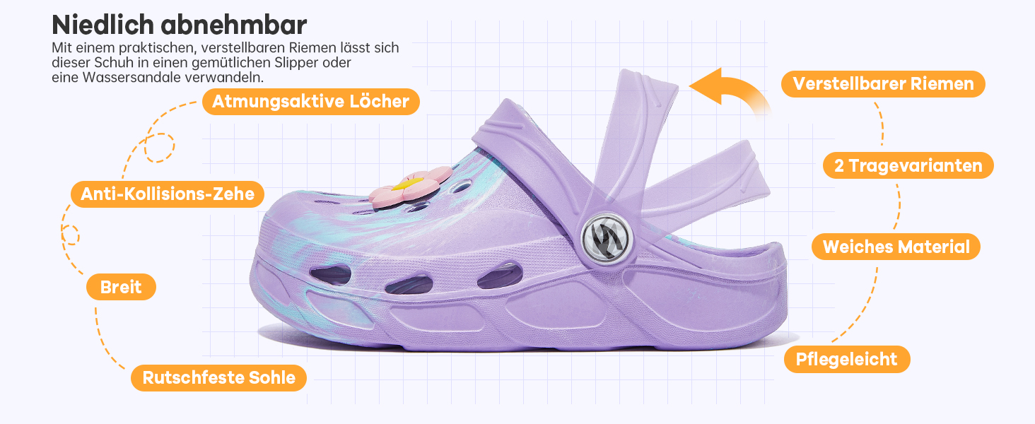 HOBIBEAR Boys and Girls Classic Graphic Garden Pool Clogs Slip on Water Shoes丨Sandals Slippers丨