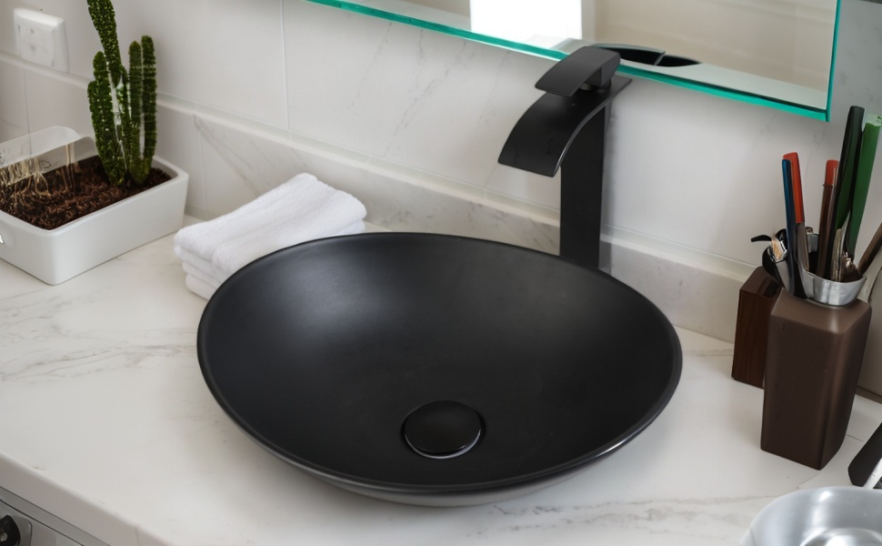 Kukworye 16"x12" Bathroom Vessel Sink Bowl, Stone Resin Vessel Sink