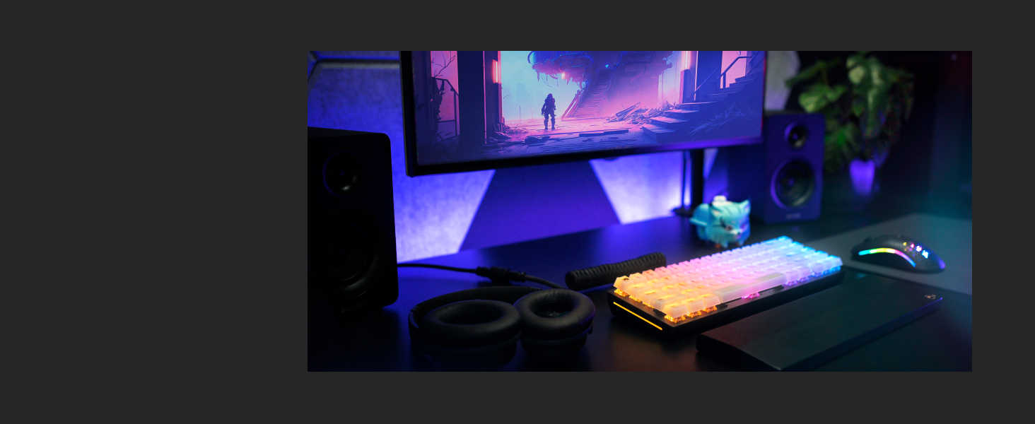 Glorious Gaming GMMK, Mechanisches Gaming-Keyboard, Gateron Brown Schalter, Doubleshot-Kappen