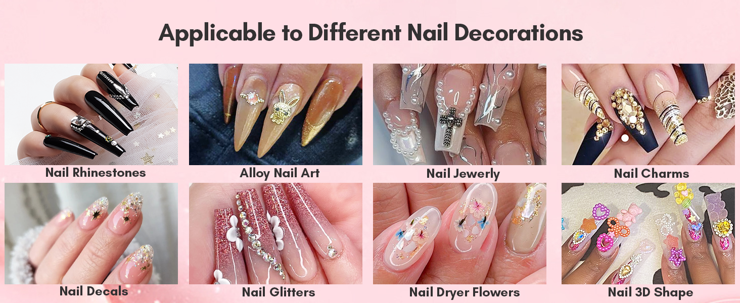 different nail decorations