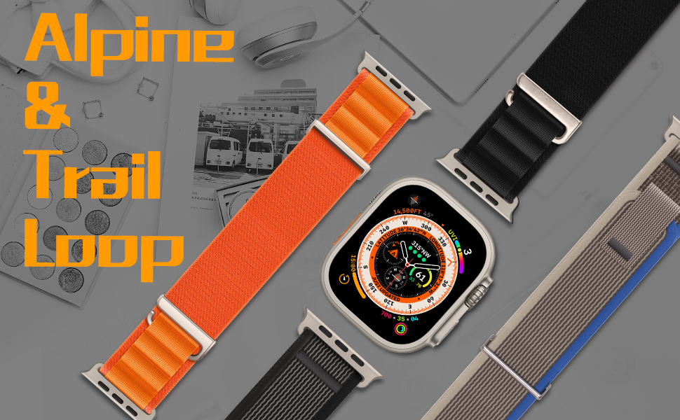 6 Pack Trail Loop Alpine Loop Apple Watch Ultra Band 49mm Titanium 45mm 44mm 42mm 41mm 40mm 38mm