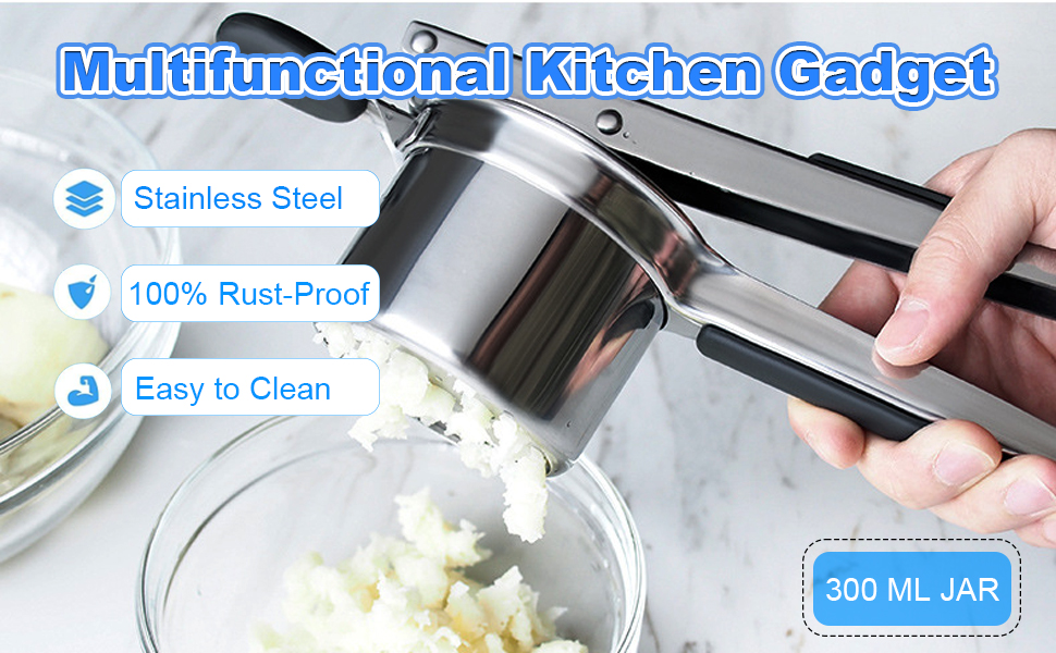 Potato Ricer with 3 Interchangeable Discs Large Mashed Potatoes Ricer