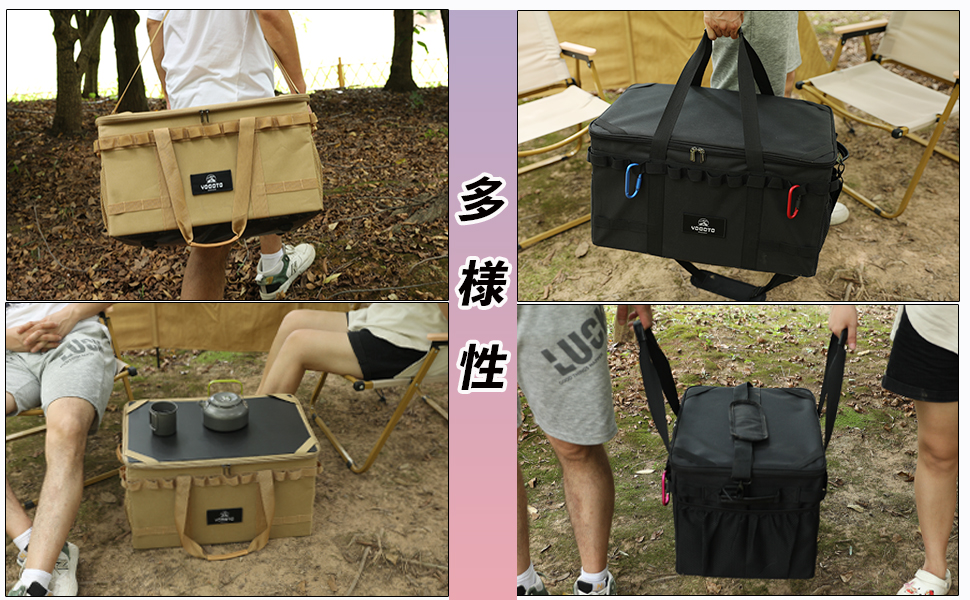 ⭐︎アウトドアコンテナ最強完全版⭐︎4way アウトドアグッズの収納と持ち運びをもっと手軽に！ テーブル