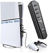 6 Ports USB Hub for PS5 Slim/Pro Console Disc ＆ Digital 2023, High-Speed Extra USB Port Extender ...
