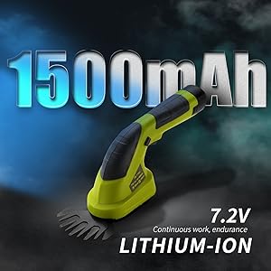 DEWINNER 2 En 1 Cisailles à Gazon,Batterie 7.2V, Largeur De Lame De 100, Pour Couper Les Haies, Les Pelouses, Comprend Un Tailleur Portatif, Une Batterie Et Un Chargeur 16 Grande autonomie grâce à la batterie Lithium-Ion