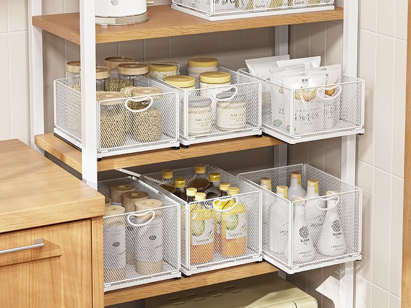 Kitchen Organizer Sliding Shelf Bathroom Desk Cupboard Cabinet Storage Spice Rack Basket Pullout