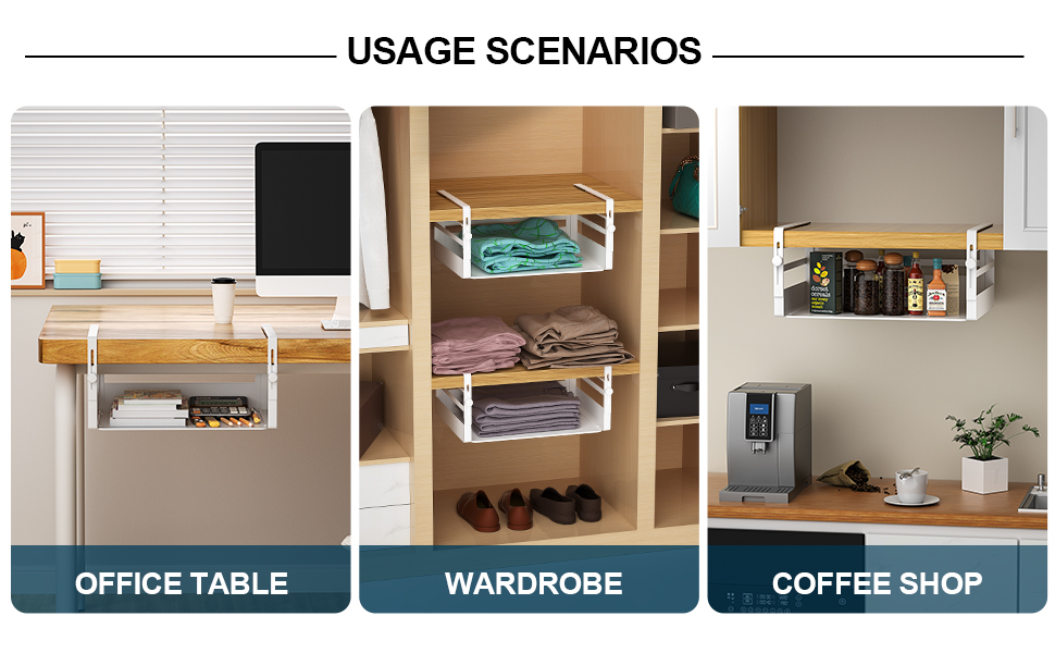 AmonHouseware 2 Pack Under Shelf Storage Basket Organizer