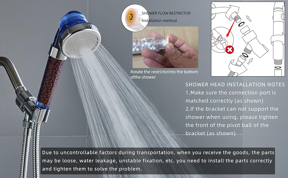 Filtered Shower Head Set for Hard Water,High Pressure Handheld