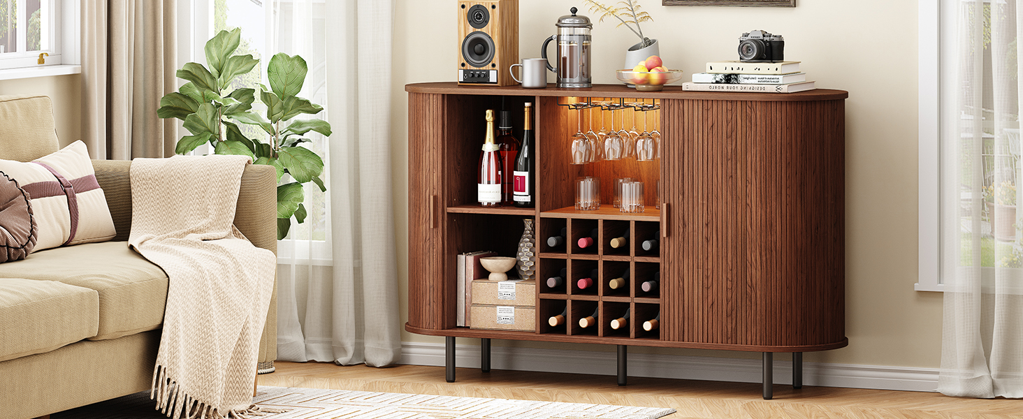 Wine Bar Cabinet with LED Light