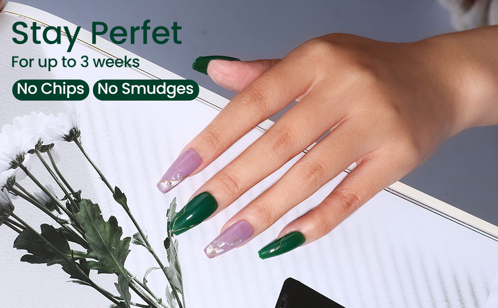 green gel nail polish