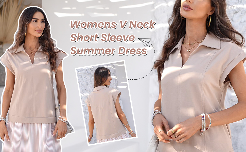 Womens V Neck Summer Dress