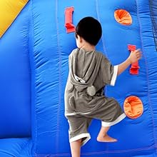 SL2514, Wellfuntime, bounce house with slides, adventurous climbing wall