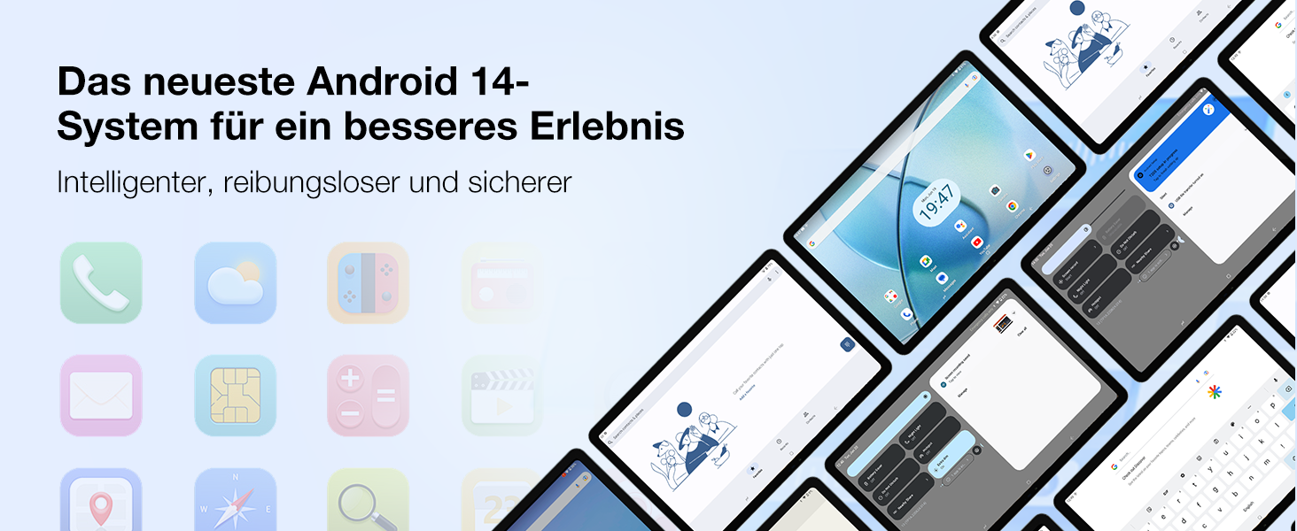 DOOGEE T40PRO Tablet 12 Zoll, Android 14 Tablet, Helio G99 20GB RAM+512GB ROM(2TB TF) Tablet PC