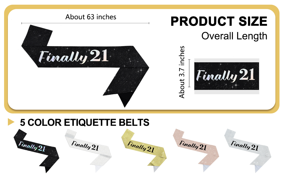 21 birthday sash