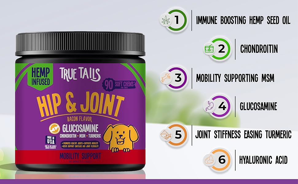 True Tails Dog Joint Supplement with Bison Flavor 180Pcs