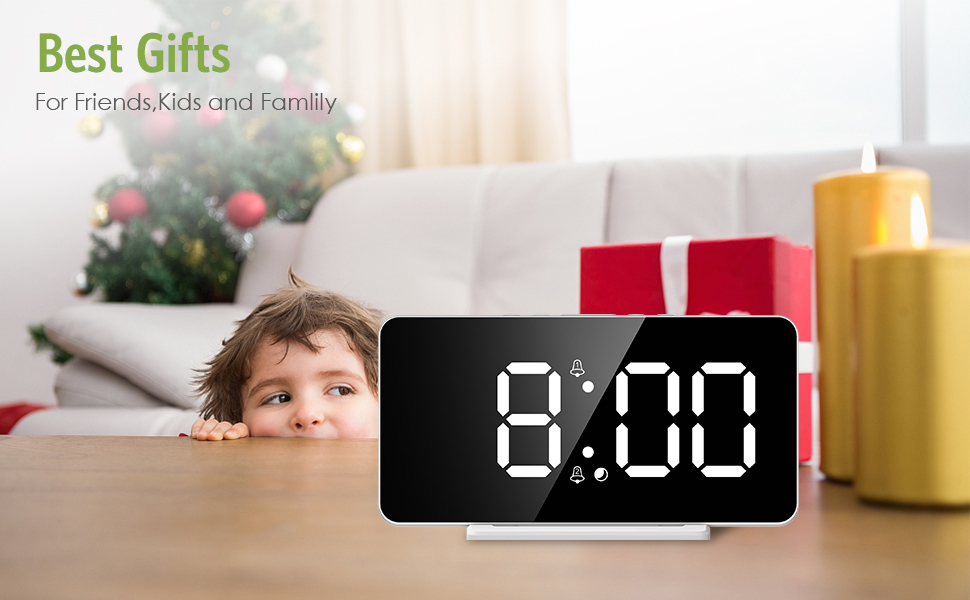 KeeKit Digital Alarm Clock, LED Alarm Clock with 6.5’’ Large Display, Digital Desktop Clock with