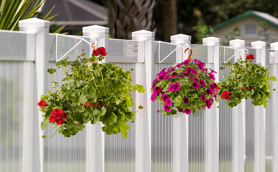 LiteViso Vinyl Fence Hooks, 6 Pack 5 x 10 Inches Over Fence