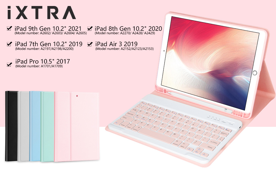iXTRA Keyboard Case for iPad 10.2" 9th/8th/7th Gen 2021 iPad Pro 10.5