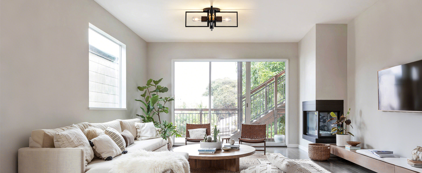 black living room light fixtures ceiling flush
