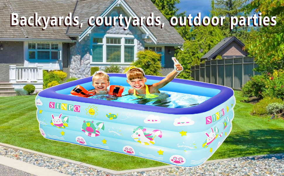 MEAOOY Inflatable Pool, Inflatable Swimming Pool 59 x 43 x 19.68 inch