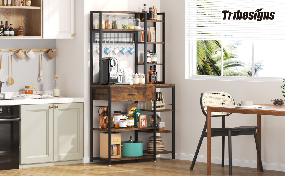 Amazon.com - Tribesigns Baker's Rack with Drawer, 70.9 inch Kitchen ...