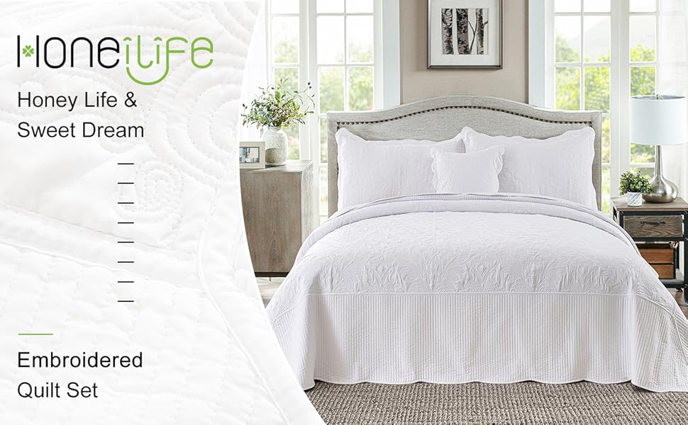 HoneiLife California King Quilt Oversized King Bedspreads