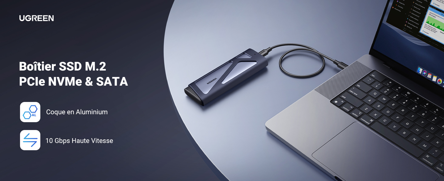 Boîtier M.2 SSD NVMe 10 Gbps