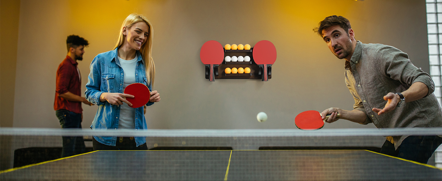 ping pong storage wall rack for home