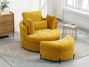 GoDoco 42" W Swivel Accent Barrel Chair Set