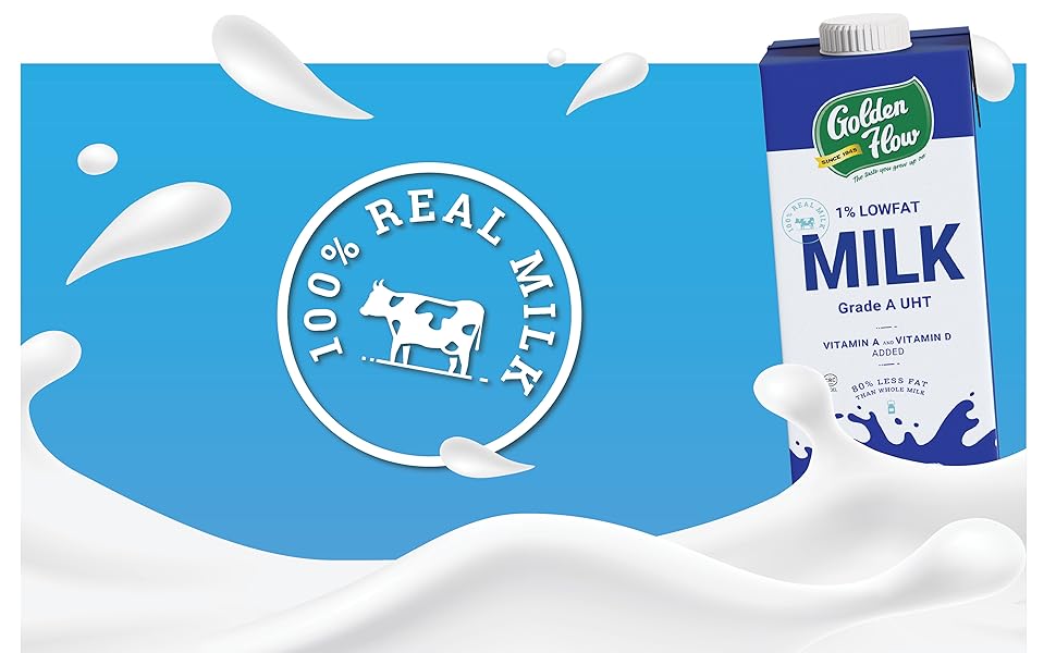 Golden Flow Shelf Stable Milk 1 Low Fat UHT Milk