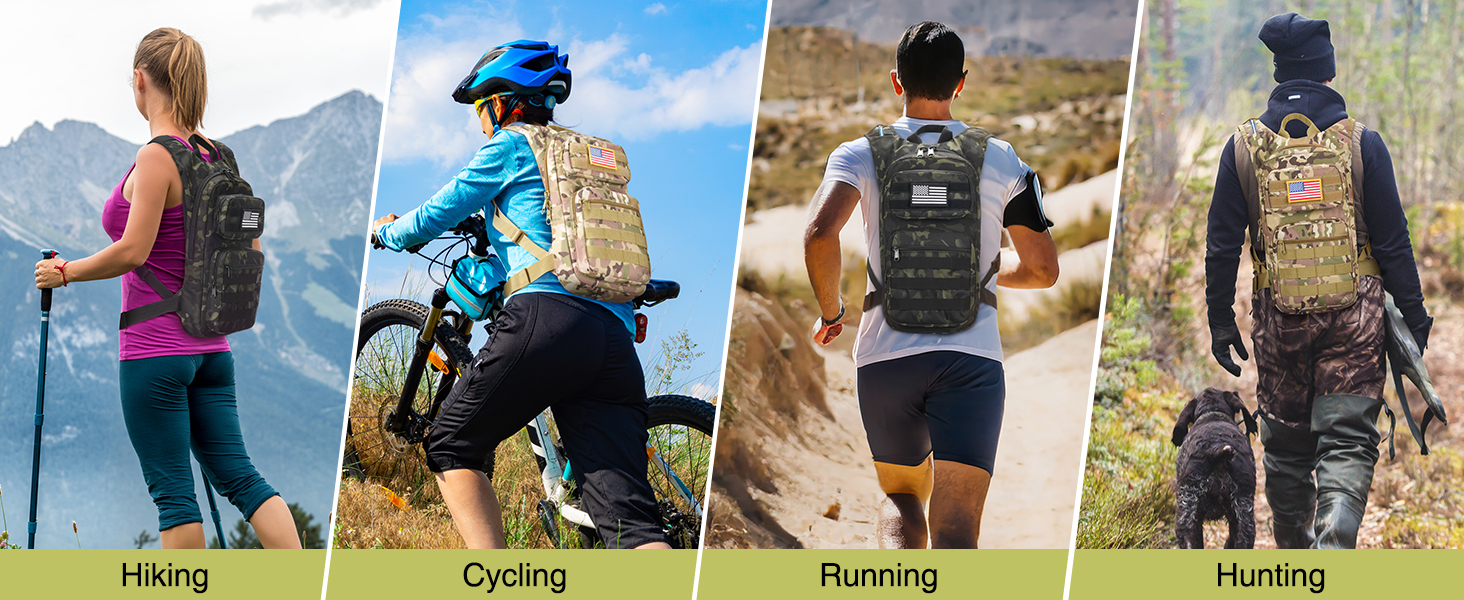 running hiking cycling hunting hydration backpack