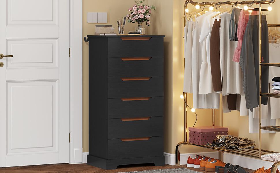 EPHEX 6 Drawers Tall Dresser for Bedroom, Modern Lingerie
