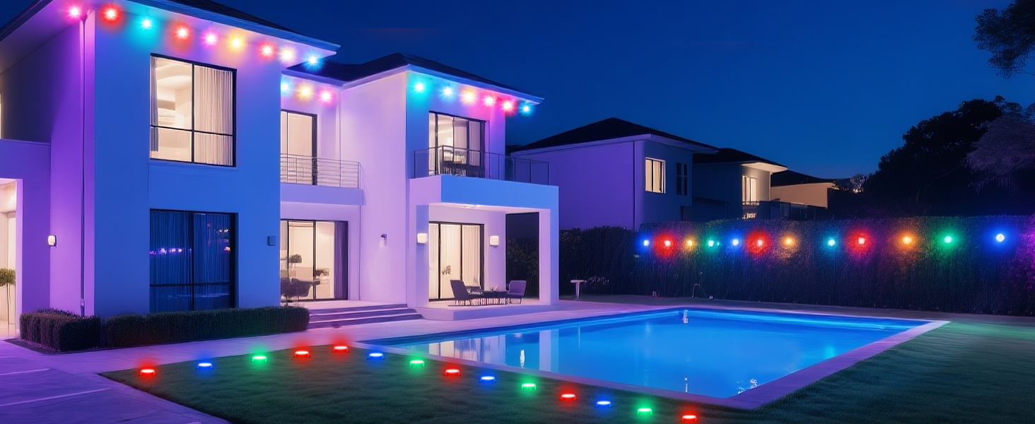 2-in-1 Eaves &amp; Ground Stakes LED String Light