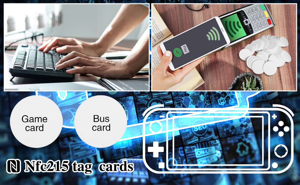 40Pcs NFC Tags 215 NFC Stickers Chip Round NFC 215 Tag