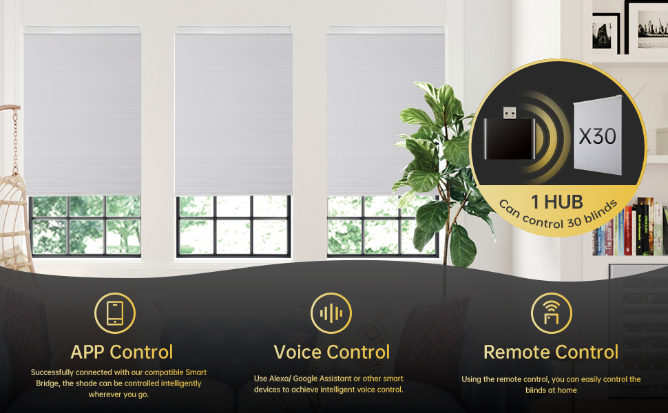 CINONEKO Solar Powered Motorized Cellular Shades No Drill