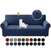 YEMYHOM 1 Piece Stretch Couch Covers for 3 Cushion Couch, Jacquard Sofa Cover with Non-Slip Elast...