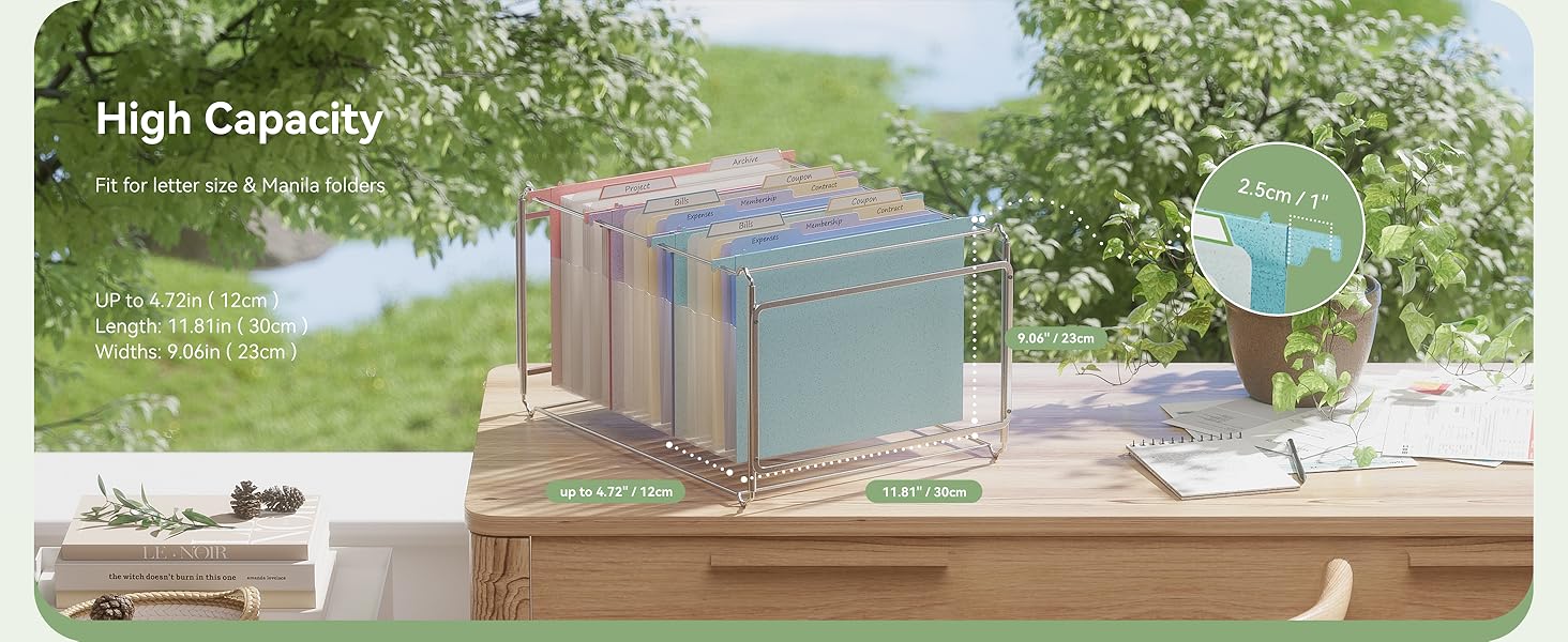 Expanding Hanging File Folders - 4.72; Large Capacity, Letter Size for Filing Cabinets