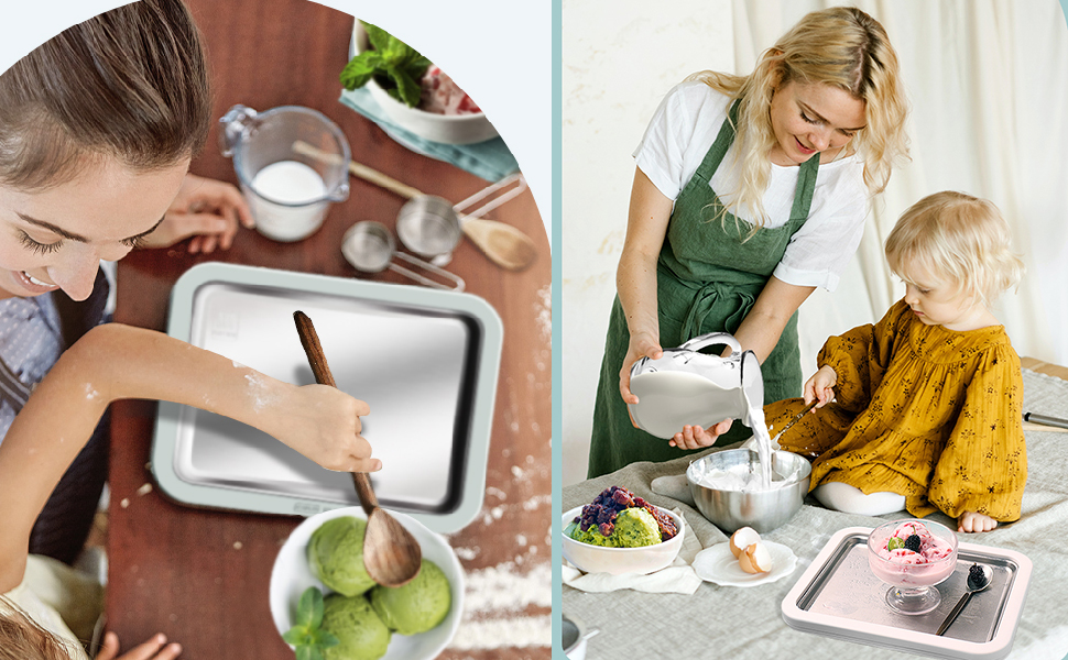 Instant Ice Cream Maker,Rolled Ice Cream Maker, Soft Serve